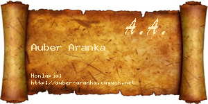 Auber Aranka névjegykártya